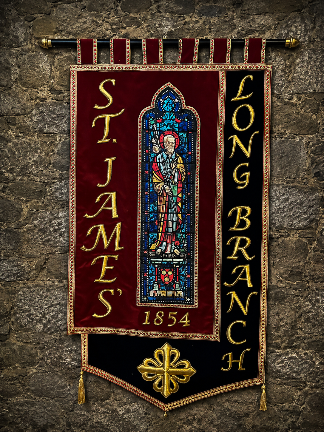 St. James' Episcopal Church processional banner — Long Branch, 1854.